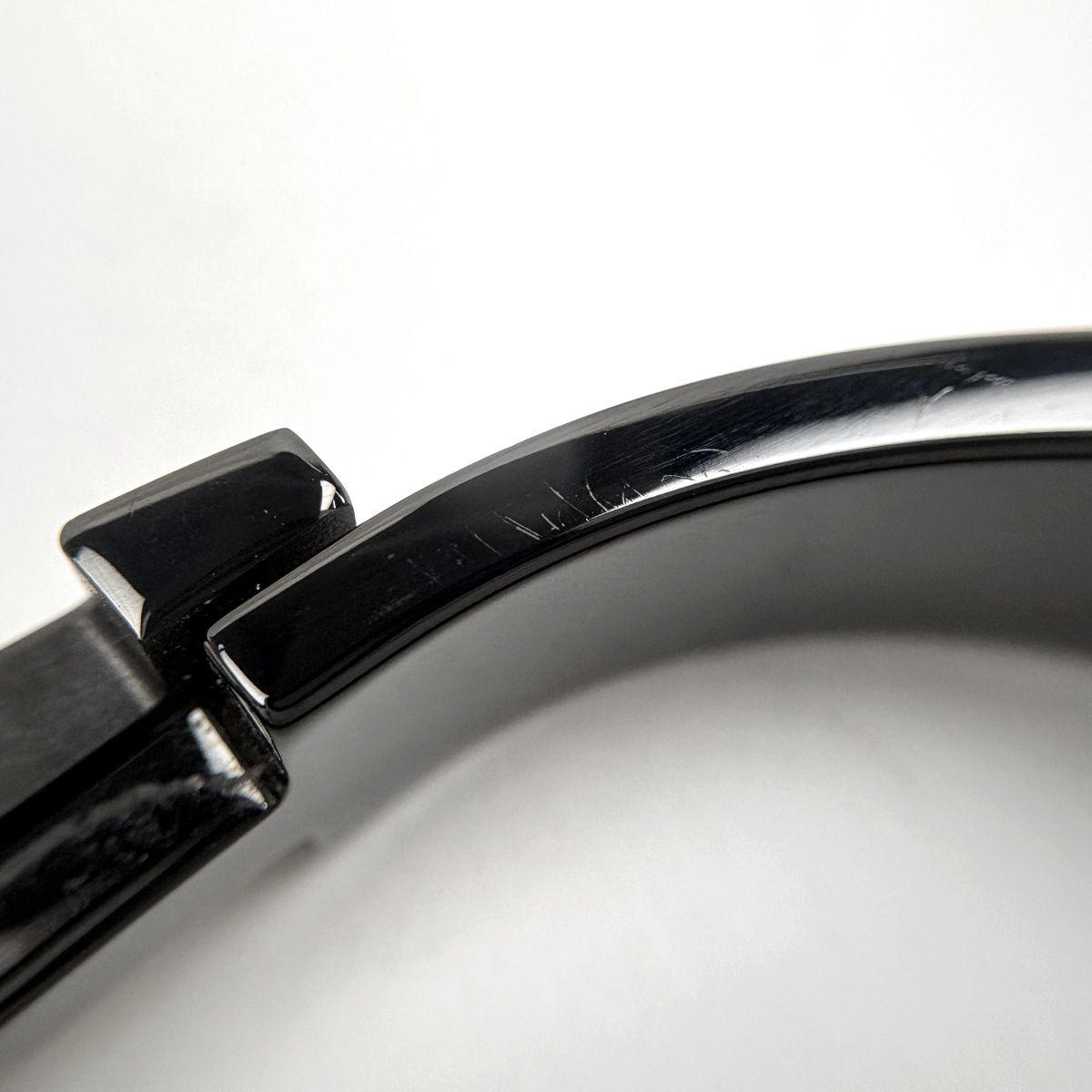 Hermes Clic HH Enamel Bracelet Clac Bangle Metal Black — view 5