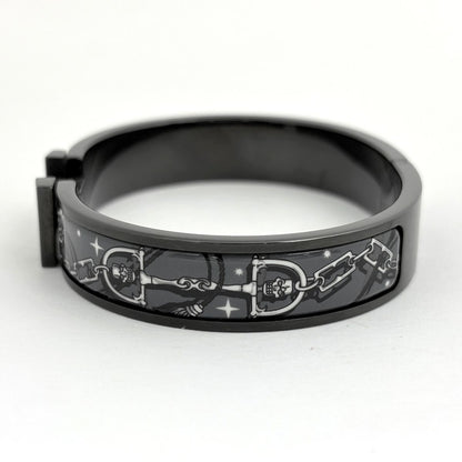 Hermes Clic HH Enamel Bracelet Clac Bangle Metal Black — view 3