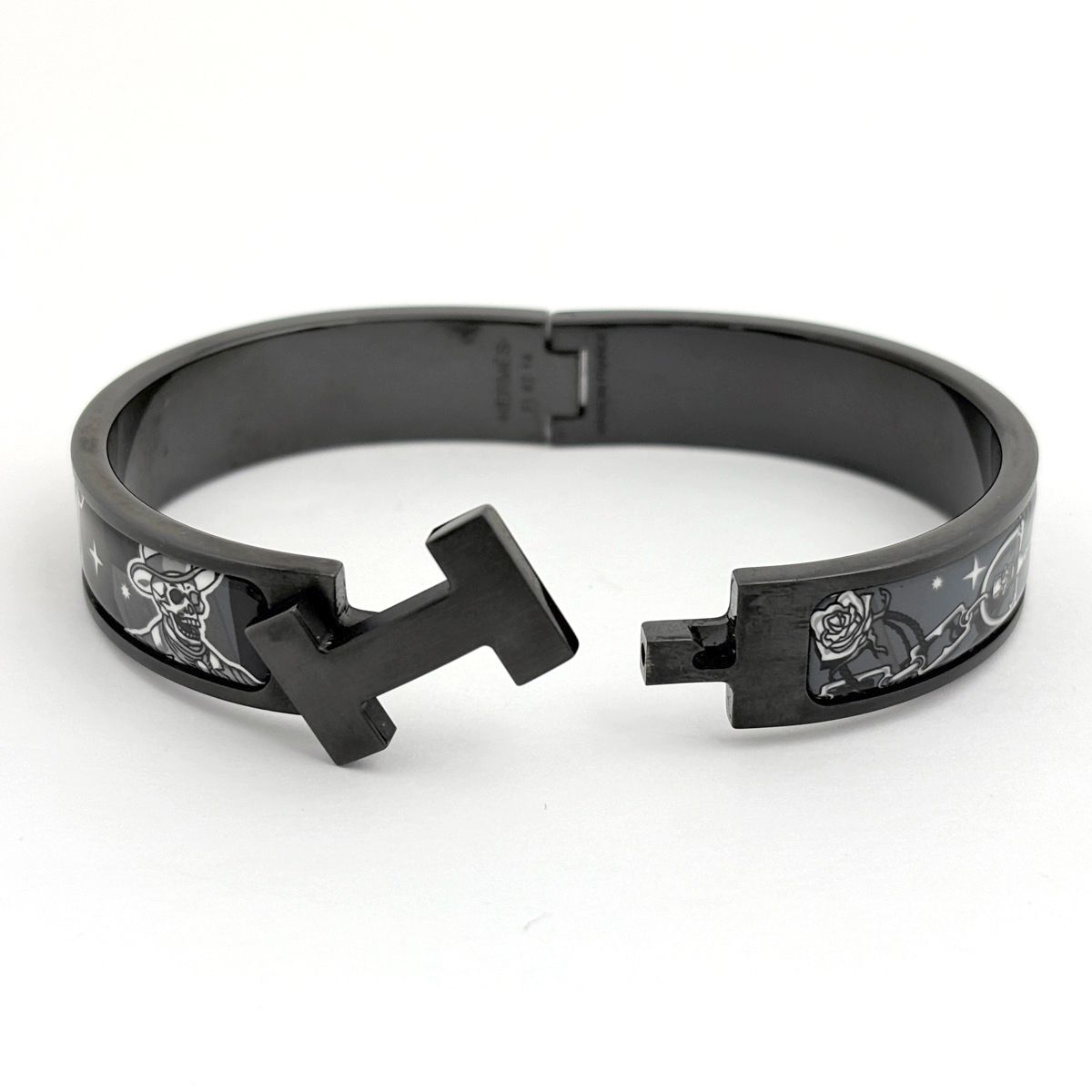 Hermes Clic HH Enamel Bracelet Clac Bangle Metal Black — view 2