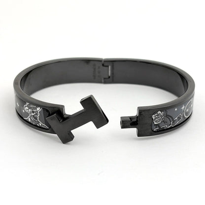Hermes Clic HH Enamel Bracelet Clac Bangle Metal Black — view 2