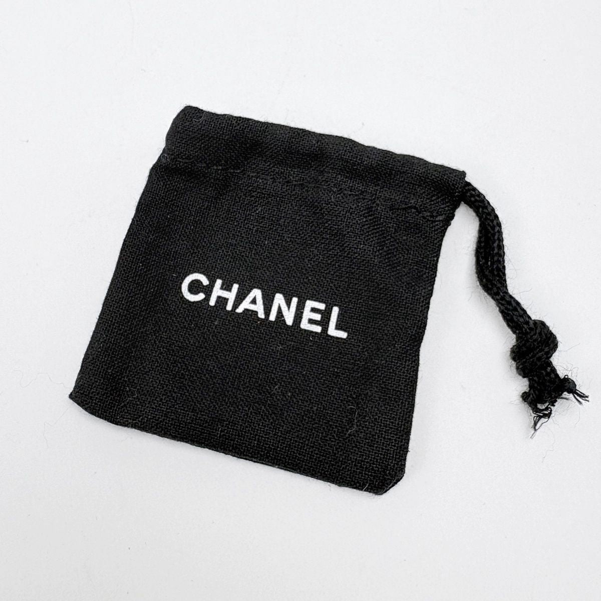 Chanel CC Logo Rhinestone Earrings Silver Plated — view 5