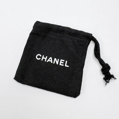 Chanel CC Logo Rhinestone Earrings Silver Plated — view 5