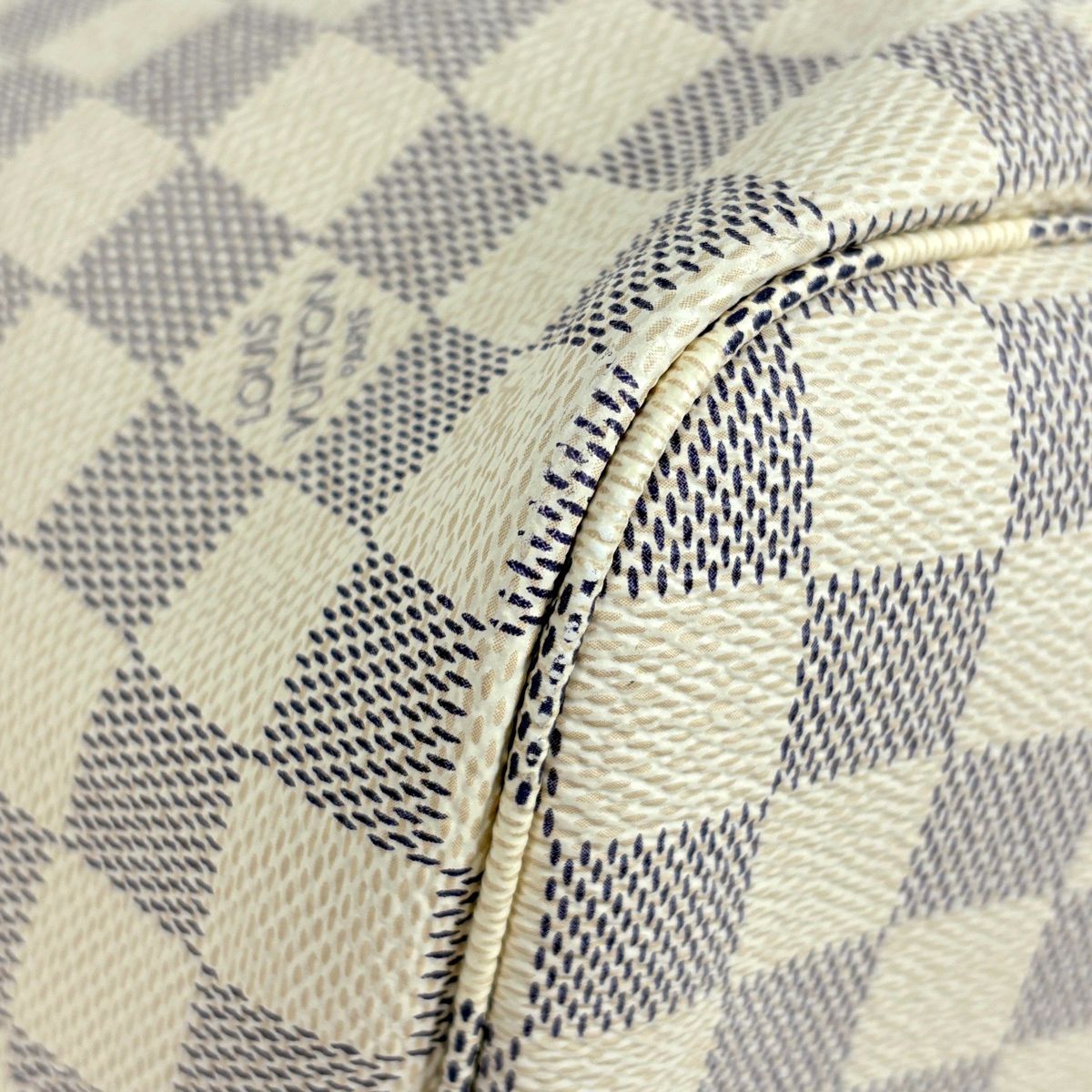 Louis Vuitton Neverfull MM Shoulder Bag Tote Damier Azur Rose Ballerine White — view 3