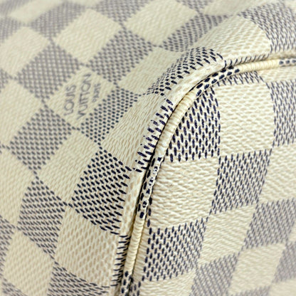 Louis Vuitton Neverfull MM Shoulder Bag Tote Damier Azur Rose Ballerine White — view 3