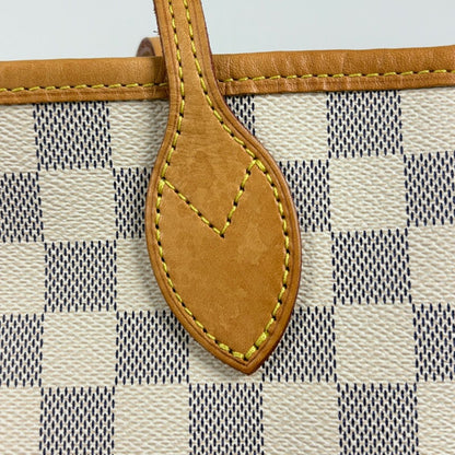 Louis Vuitton Neverfull MM Shoulder Bag Tote Damier Azur Rose Ballerine White — view 4