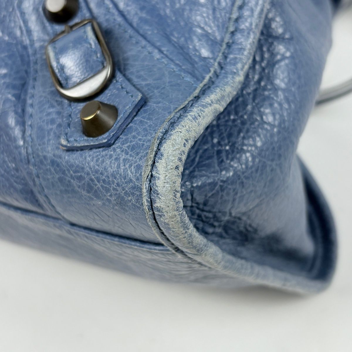 Balenciaga the City 2-Way Handbag Leather Blue — view 4