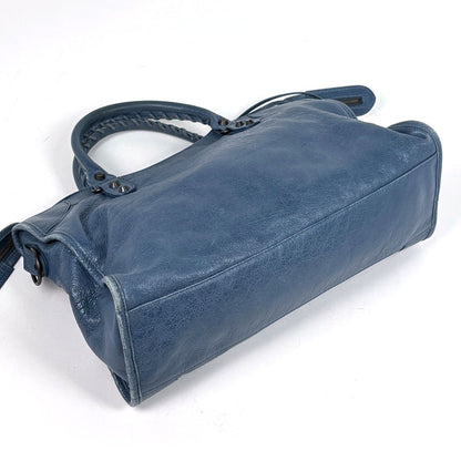 Balenciaga the City 2-Way Handbag Leather Blue — view 2