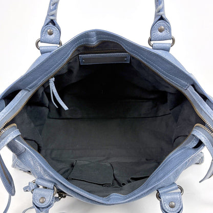 Balenciaga the City 2-Way Handbag Leather Blue — view 8