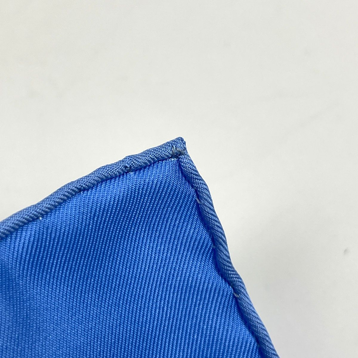 Hermes Pattern Handkerchief Pocket Square Petit Carre Scarf Silk Blue — view 3