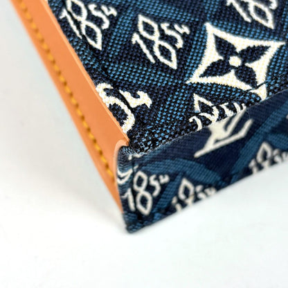 Louis Vuitton Petite Sac Plat 2-Way Monogram Jacquard Since Handbag Navy — view 3