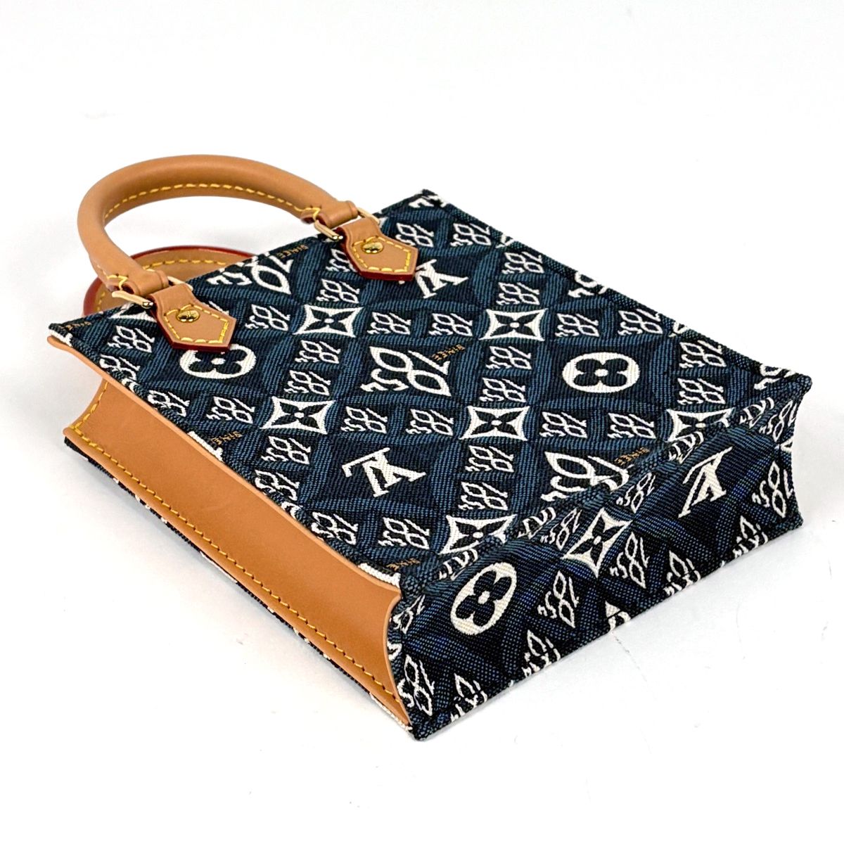 Louis Vuitton Petite Sac Plat 2-Way Monogram Jacquard Since Handbag Navy — view 2