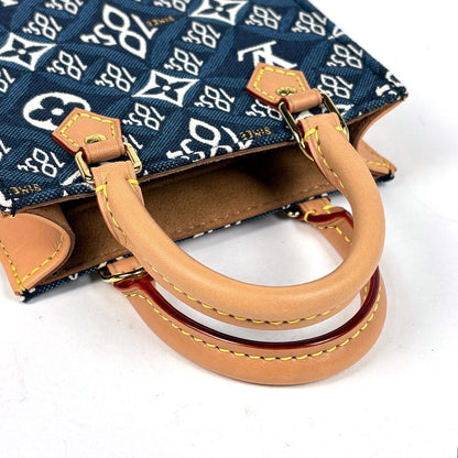 Louis Vuitton Petite Sac Plat 2-Way Monogram Jacquard Since Handbag Navy — view 6