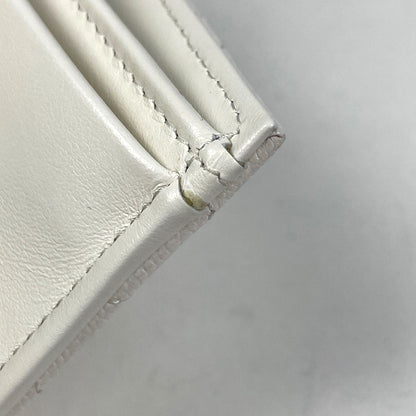Chanel CC Logo Bifold Wallet Caviar Leather White — view 4