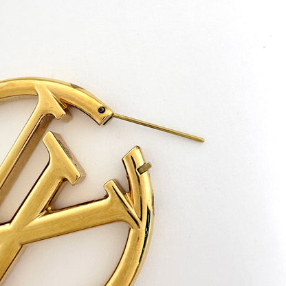 Louis Vuitton Book le Doreil Hoop e LV Circle Gold Plated Earring — view 4