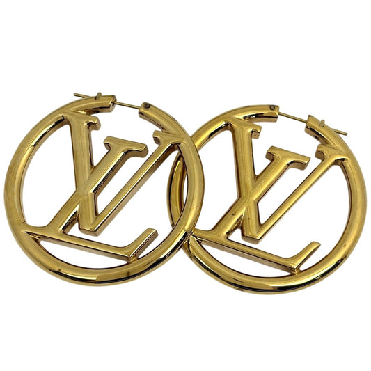 Louis Vuitton Book le Doreil Hoop e LV Circle Gold Plated Earring