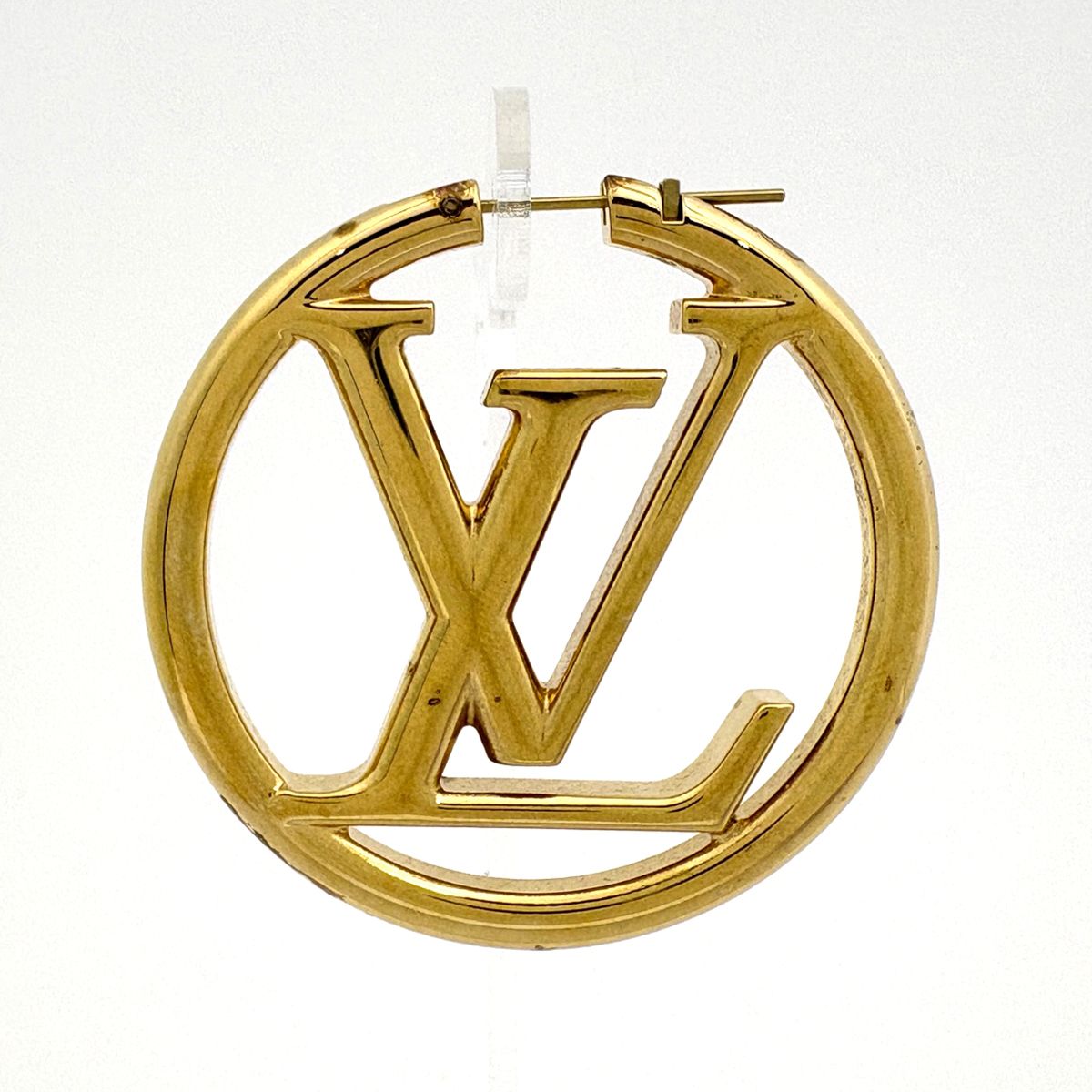Louis Vuitton Book le Doreil Hoop e LV Circle Gold Plated Earring — view 3