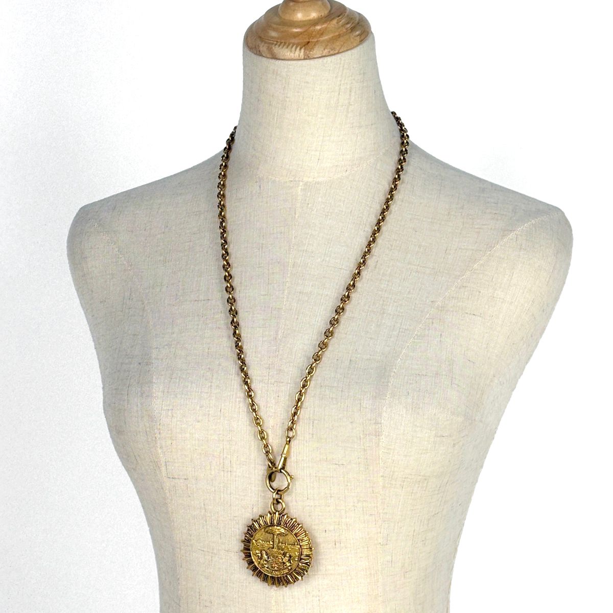 Chanel CC Logo Chain Necklace Long Coin Motif Gold Plated — view 6