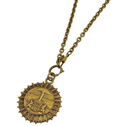 Chanel CC Logo Chain Necklace Long Coin Motif Gold Plated