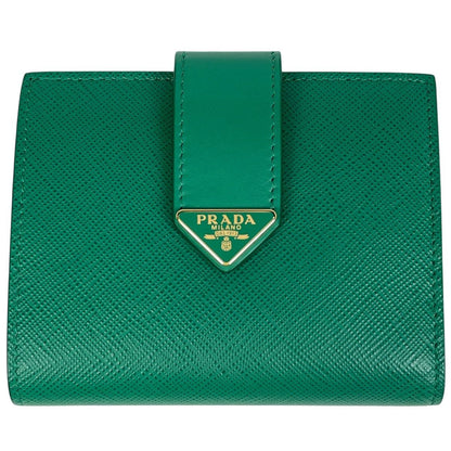 Prada Bifold Wallet Saffiano Leather Green