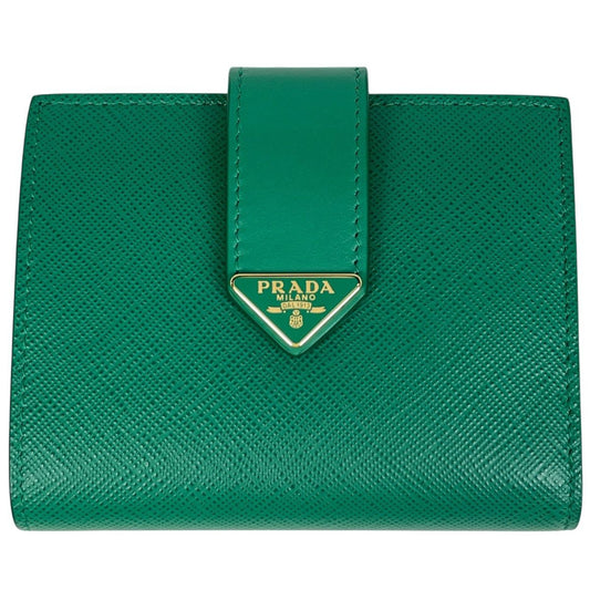 Prada Bifold Wallet Saffiano Leather Green