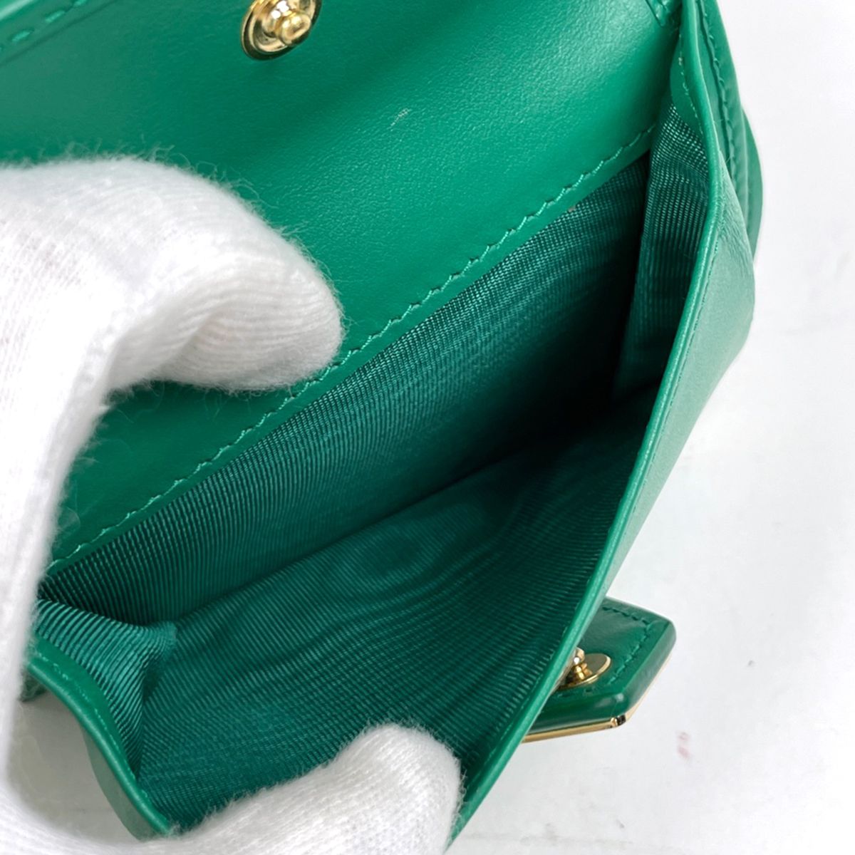 Prada Bifold Wallet Saffiano Leather Green — view 6
