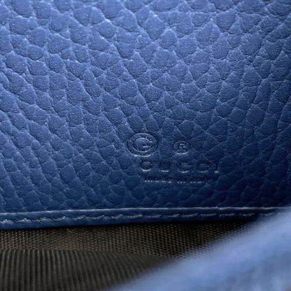 Gucci Interlocking Wallet Billfold Coin Purse Leather Blue — view 5