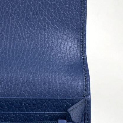 Gucci Interlocking Wallet Billfold Coin Purse Leather Blue — view 4