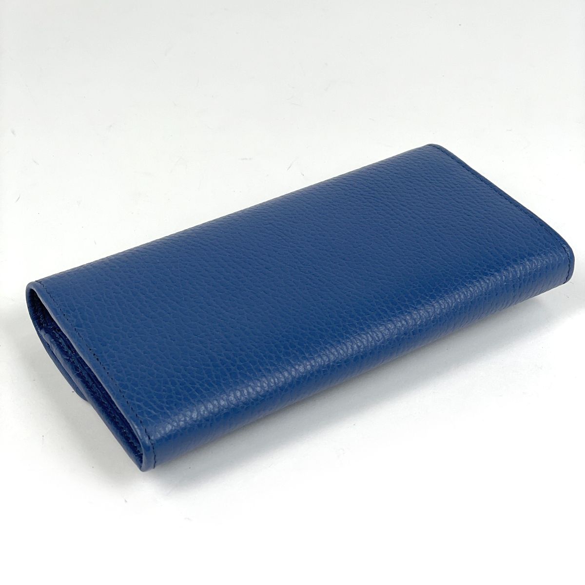 Gucci Interlocking Wallet Billfold Coin Purse Leather Blue — view 2