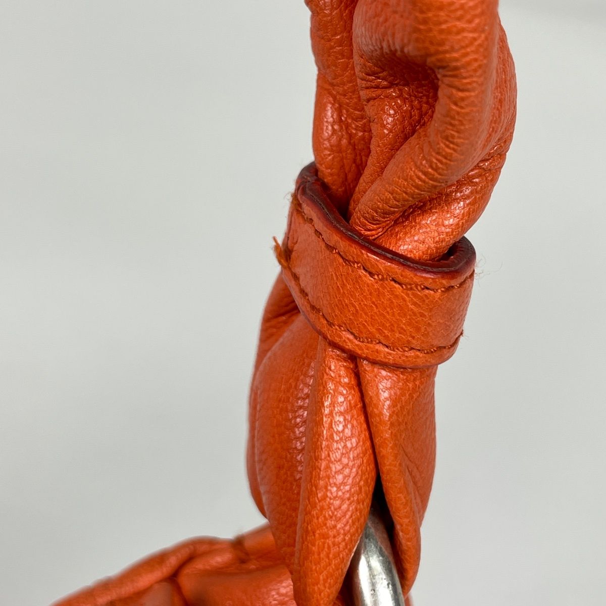 Saint Laurent Logo Shoulder Bag Mom Nia Leather Orange — view 6