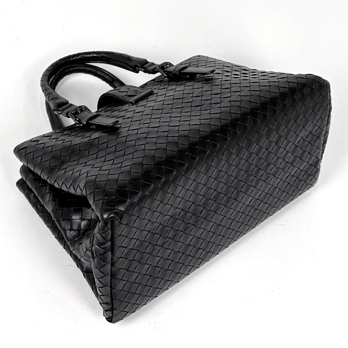 Bottega Veneta Intrecciato Small Rome Bag 2-Way Handbag Leather Black — view 2