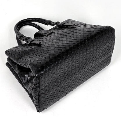 Bottega Veneta Intrecciato Small Rome Bag 2-Way Handbag Leather Black — view 2