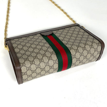 Gucci Ophidia GG Chain Shoulder Bag Sherry Line Beige Brown — view 2