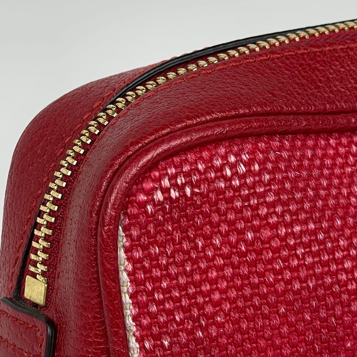 Gucci Logo Shoulder Bag Tricolor Canvas Red Blue White — view 4