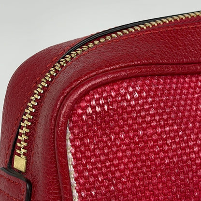 Gucci Logo Shoulder Bag Tricolor Canvas Red Blue White — view 4