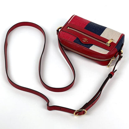 Gucci Logo Shoulder Bag Tricolor Canvas Red Blue White — view 6