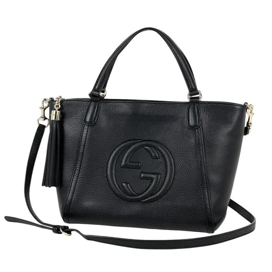 Gucci Soho Tote 2-Way Leather Black