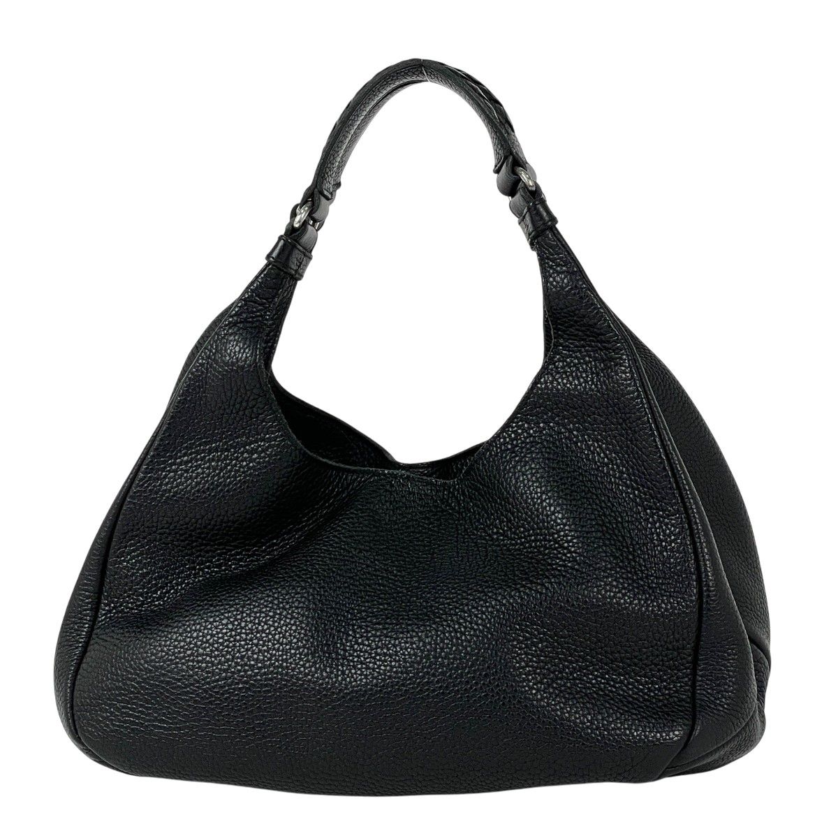 Bottega Veneta Intrecciato Shoulder Bag Leather Black