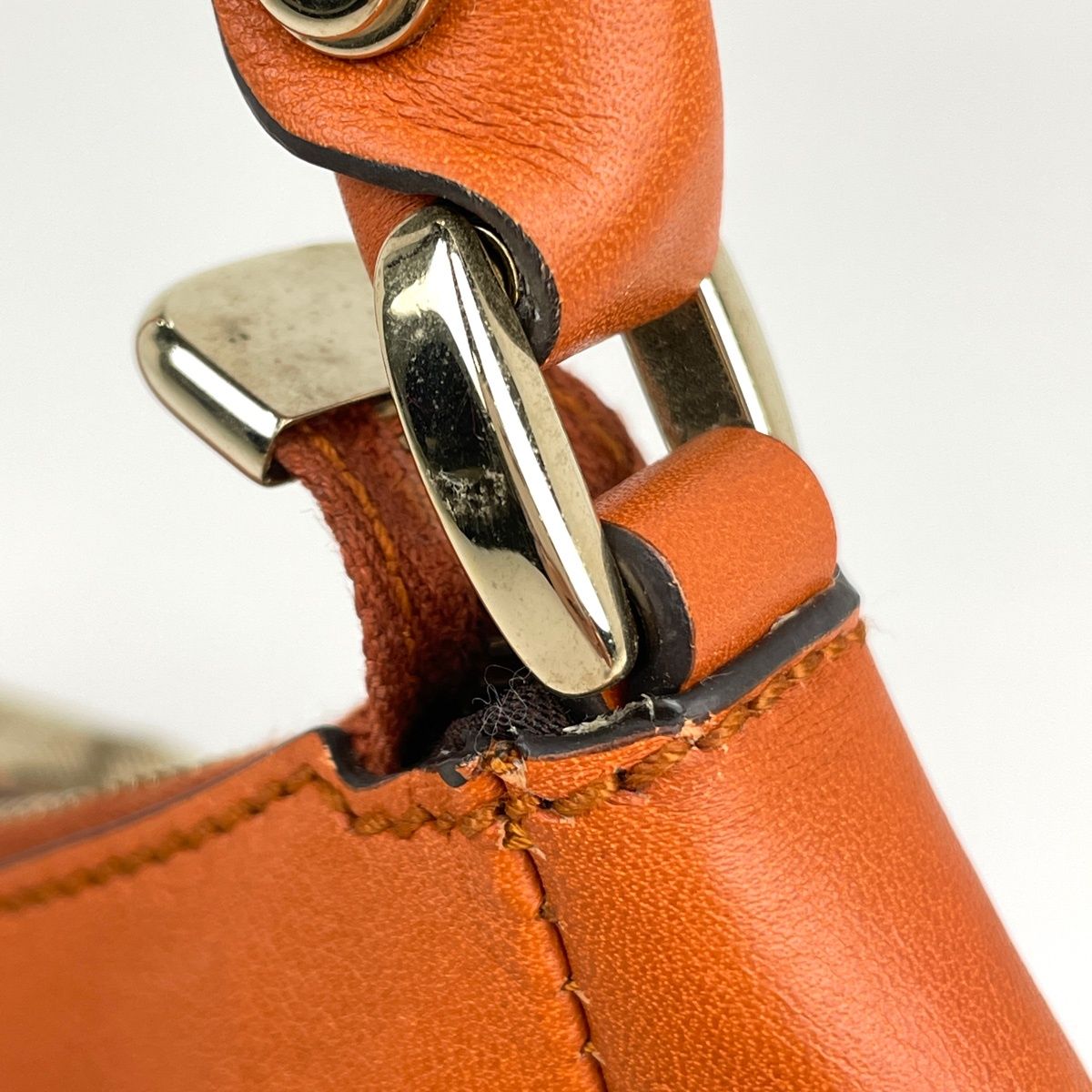 Gucci GG Pattern Shoulder Bag Canvas Beige Orange — view 5