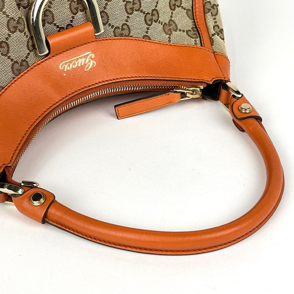 Gucci GG Pattern Shoulder Bag Canvas Beige Orange — view 8