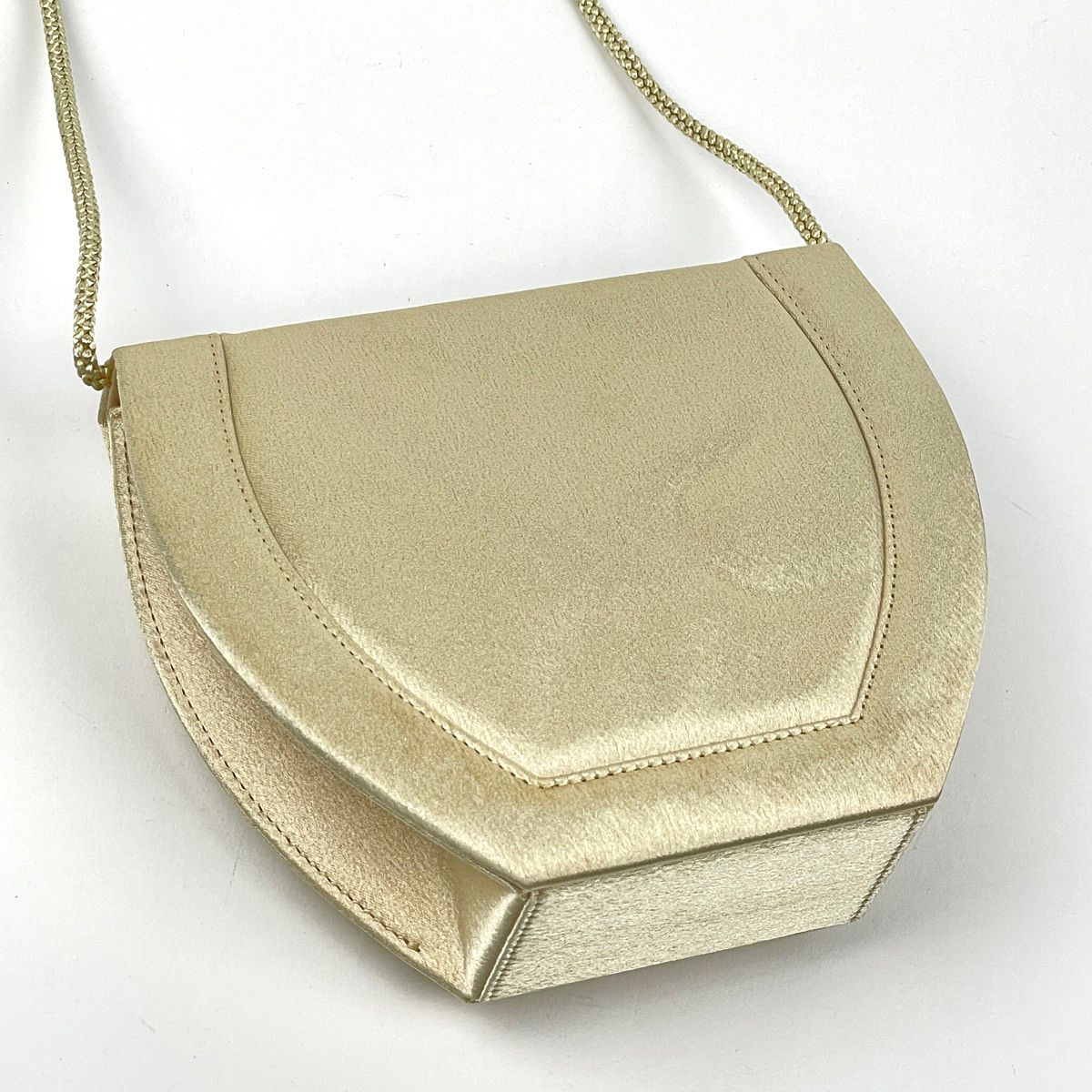 Saint Laurent Ribbon Shoulder Bag Satin Cream — view 2