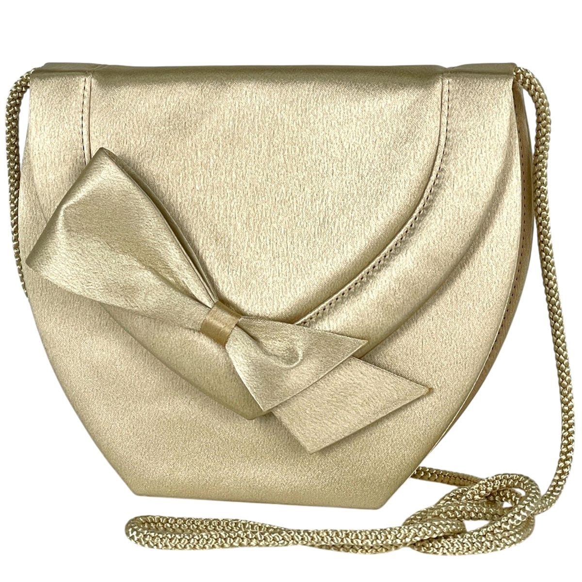 Saint Laurent Ribbon Shoulder Bag Satin Cream