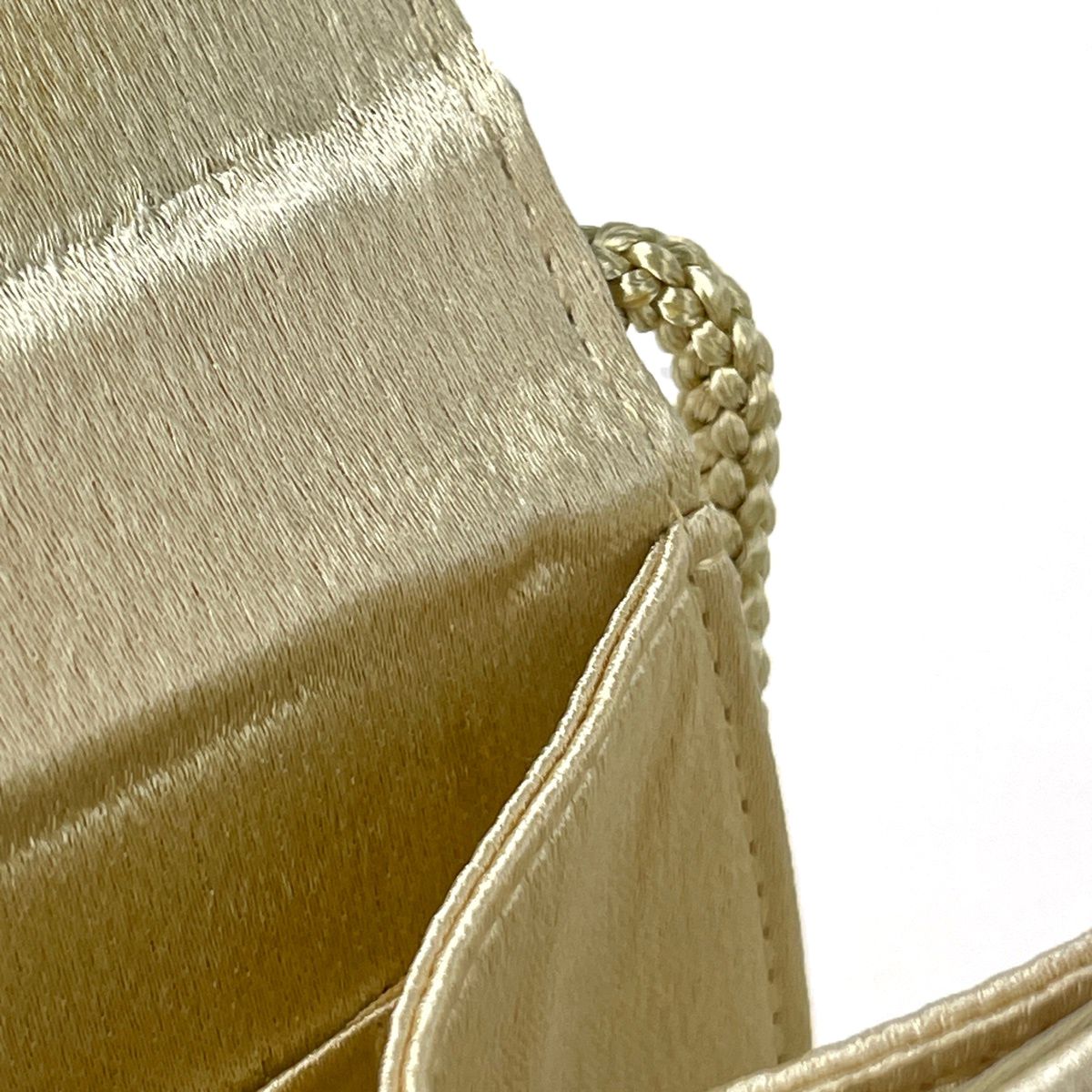 Saint Laurent Ribbon Shoulder Bag Satin Cream — view 8