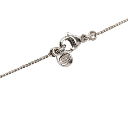 Chanel CC Logo Necklace Silver Metal Rhinestone — view 5