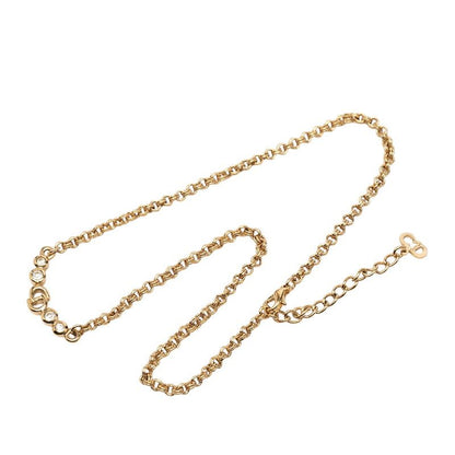 Dior CD Logo Necklace Gold Plated Rhinestone — view 2