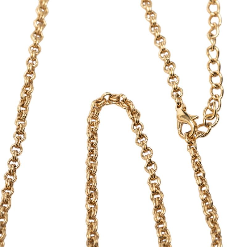 Dior CD Logo Necklace Gold Plated Rhinestone — view 5