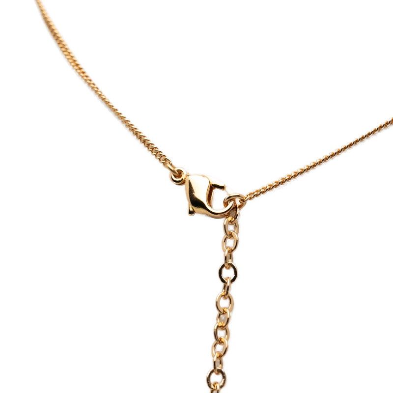 Dior CD Logo Necklace Gold Plated Rhinestone — view 4