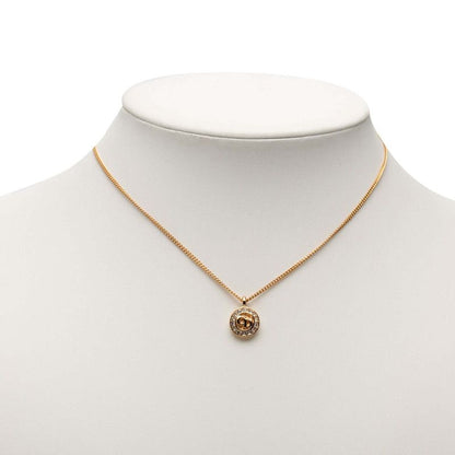 Dior CD Logo Necklace Gold Plated Rhinestone — view 6