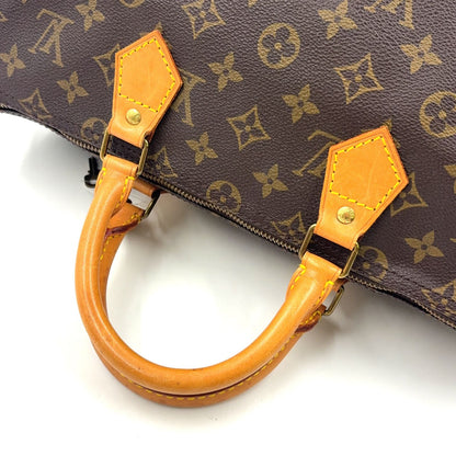 Louis Vuitton Speedy 35 Monogram Leather Brown Handbag Gold — view 9