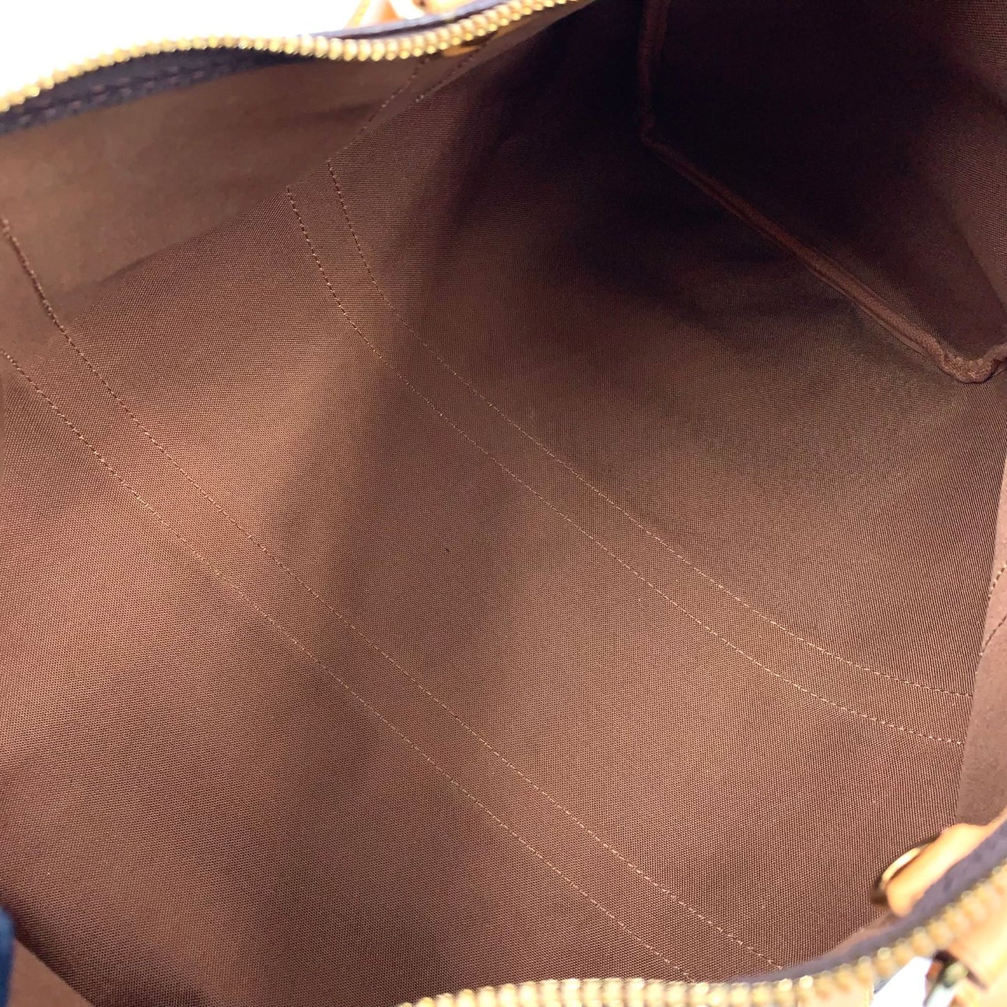 Louis Vuitton Keepall 45 Monogram Leather Brown Boston Bag Gold — view 3