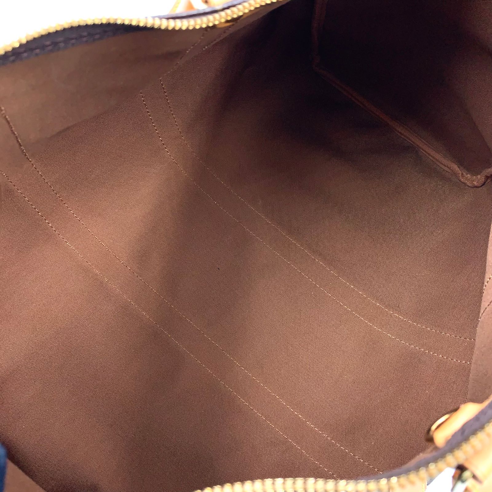 Louis Vuitton Keepall 45 Monogram Leather Brown Boston Bag Gold — view 3